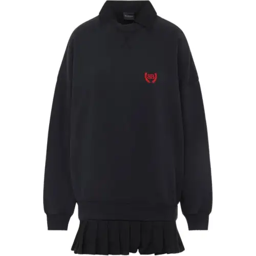 Balenciaga Embroidered Pleated Mini Dress