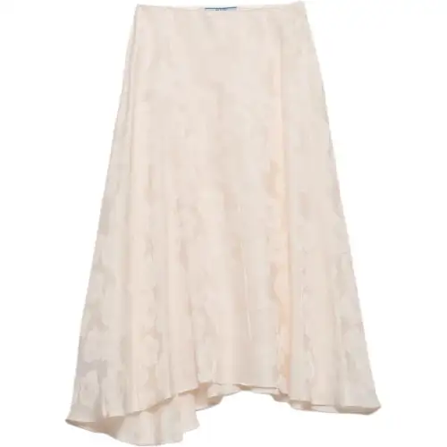 Prada floral jacquard midi asymmetric skirt