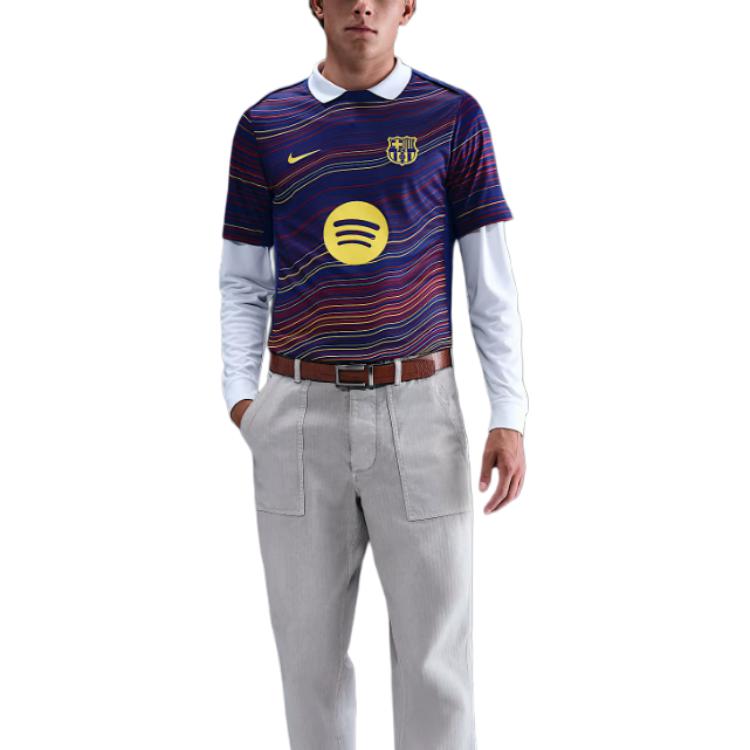 Nike Fc Barcelona Academy Pro Home Men’s Nike Dri-FIT Soccer Pre-Match Short-Sleeve Top