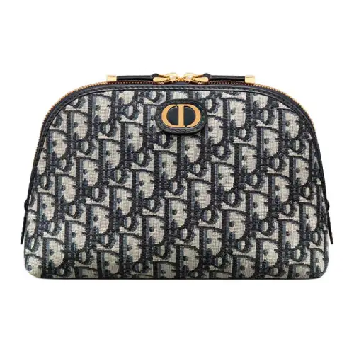 DIOR 30 Montaigne Fabric Clutch Toiletry Bag Storage Bag Makeup Bag Women's Denim Blue
