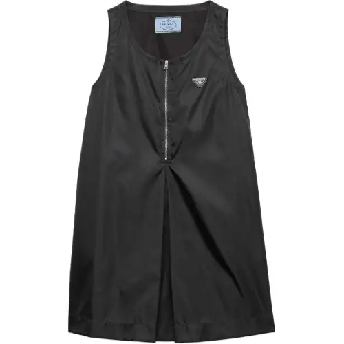 Prada mini pleat-detail half-zip dress