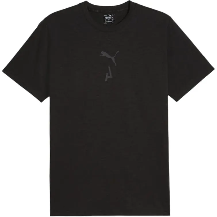 PUMA Clyde T-Shirts Men's Black Crew Neck Moderate Straight Fit