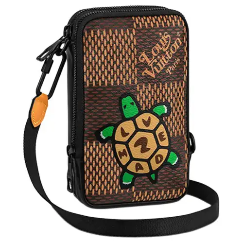 LOUIS VUITTON X NIGO Double Phone Pouch Unisex Brown