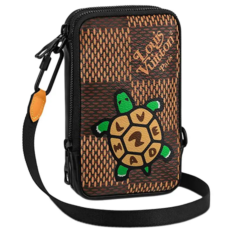 LOUIS VUITTON X NIGO Double Phone Pouch Unisex Brown
