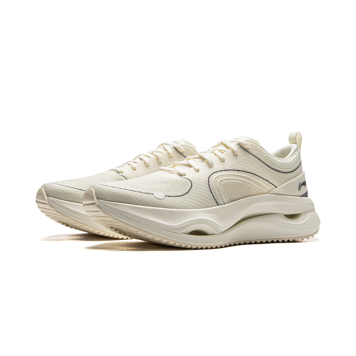 Li Ning Cushioning Slip Resistant Abrasion Resistant Low top Casual Running Shoes Women’s Beige