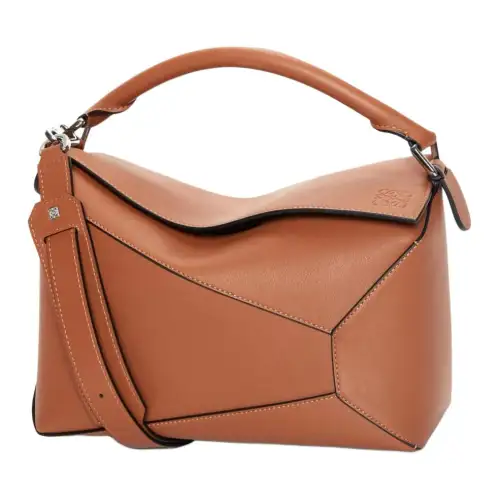 LOEWE Puzzle Calfskin Crossbody Bag, Shoulder Bag Large Women's Tan