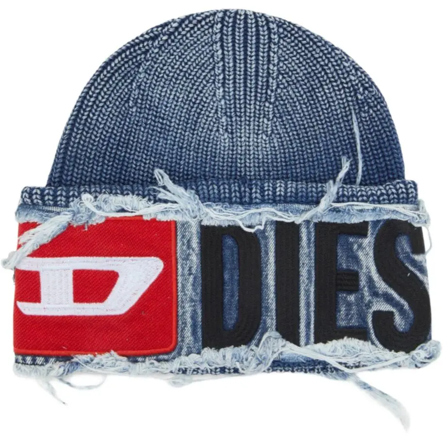 DIESEL Frayed Logo patch Beanie
