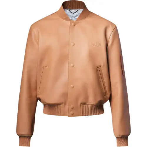 LOUIS VUITTON Natural Leather Varsity Blouson