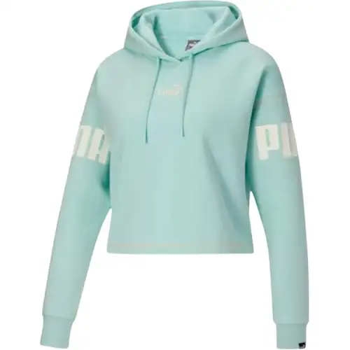 PUMA Sweatshirts Women's Eggshell Blue Hooded Moderate