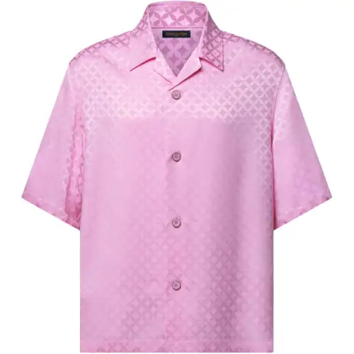 Lv Graphic Jacquard Short Sleeved Shirt