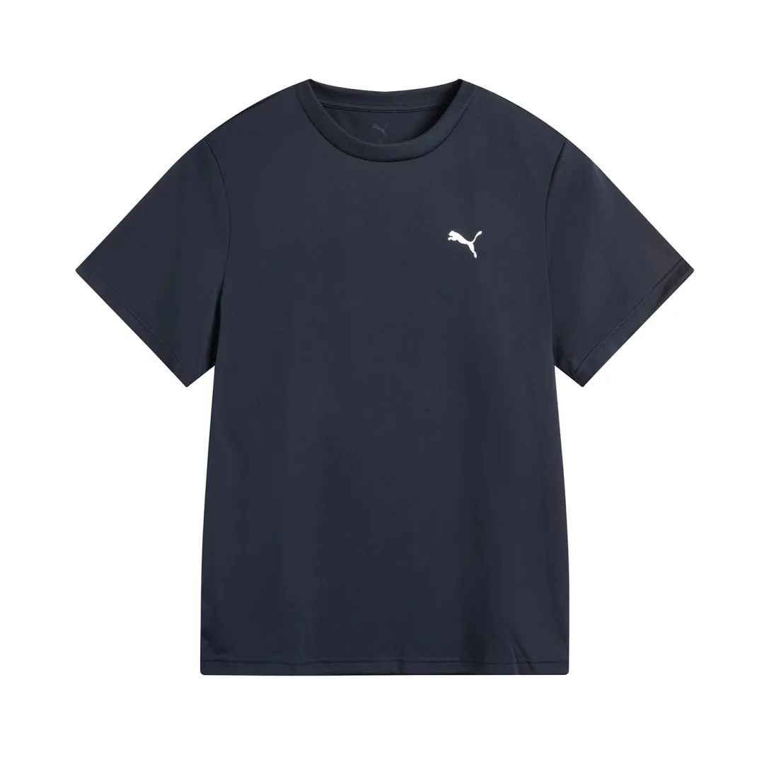 PUMA T Shirts Men's Dark Blue Crew Neck Moderate Straight Fit
