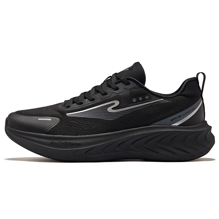 Erke Cushioning Rebound Low top Neutral Force Technology Sprint Running Shoes Men’s Jet Black