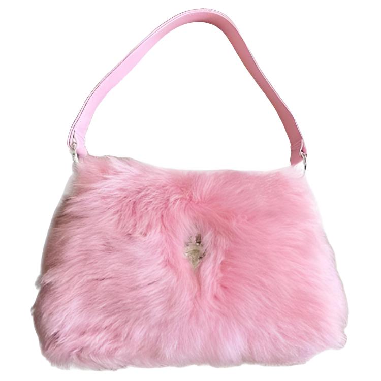 Chrome Hearts Plush Chicken Nugget Bag Fuzzy Shoulder Bag, Handbag Women's Pink