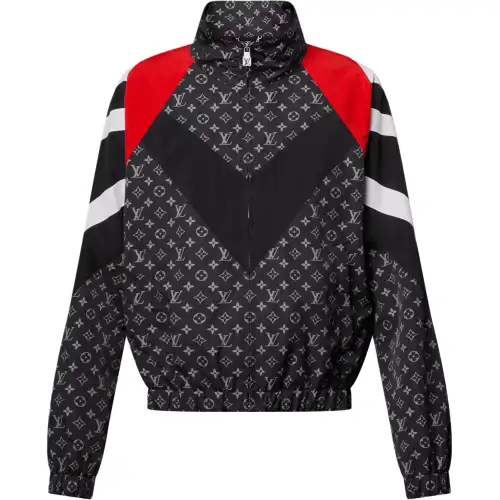 Lv Monogram Printed Nylon Tracksuit Top