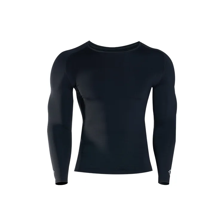 RIGORER Fleece Lined, Solid Color Crew Neck Basketball Thermal Slim Fit Long Sleeved Workout Clothing Unisex