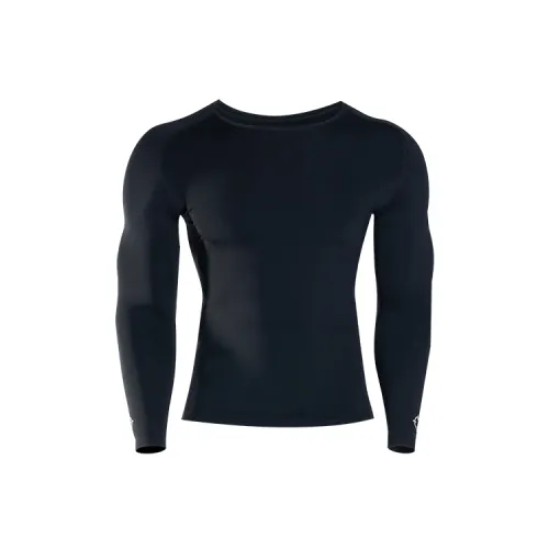 RIGORER Fleece Lined, Solid Color Crew Neck Basketball Thermal Slim Fit Long Sleeved Workout Clothing Unisex
