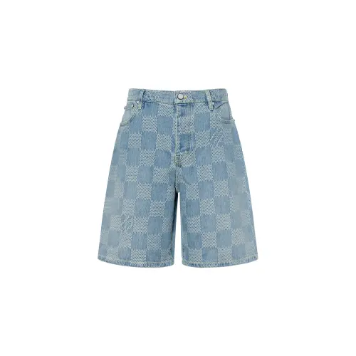 LOUIS VUITTON Damier 3D Light Denim Shorts