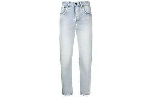 SAINT LAURENT Jeans Women's Light Blue Moderate Straight Fit Pants
