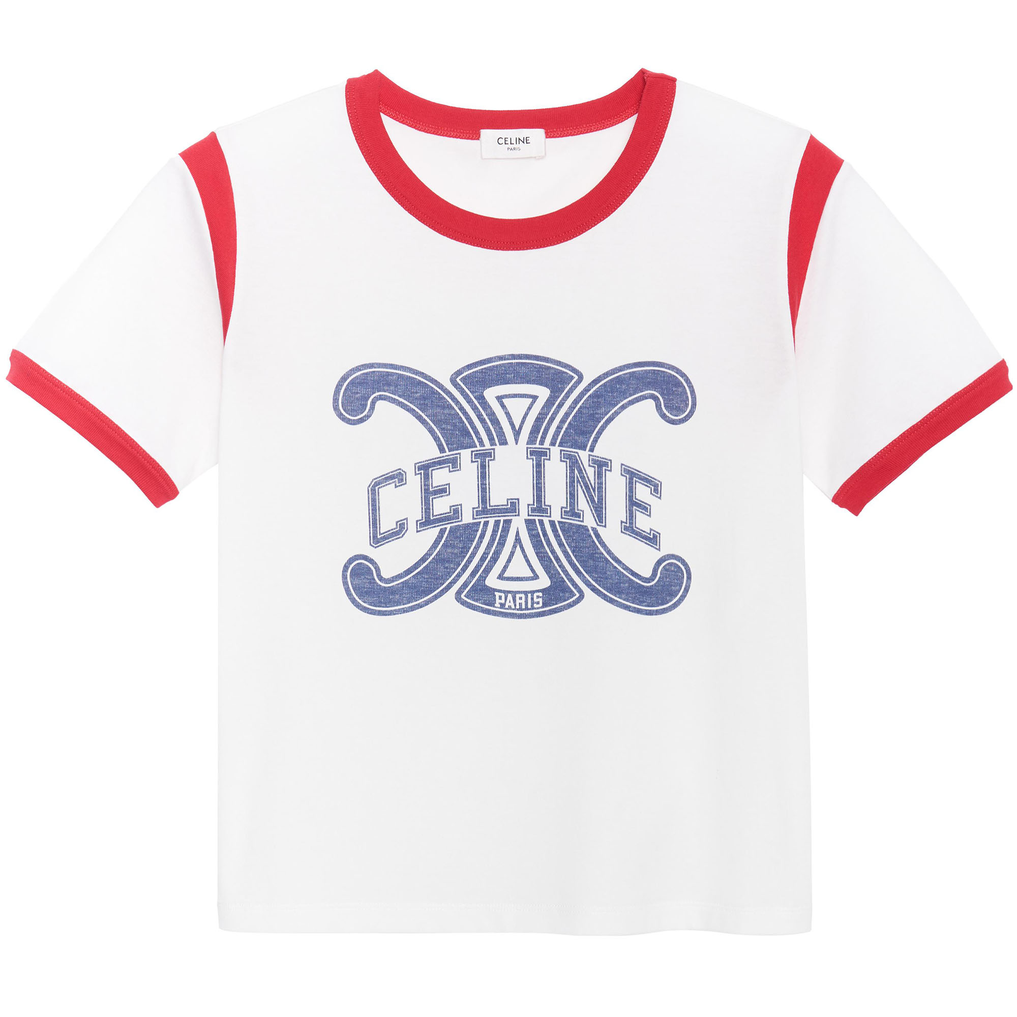 CELINE FW22 Women's Cotton Jersey Triomphe T-Shirt White