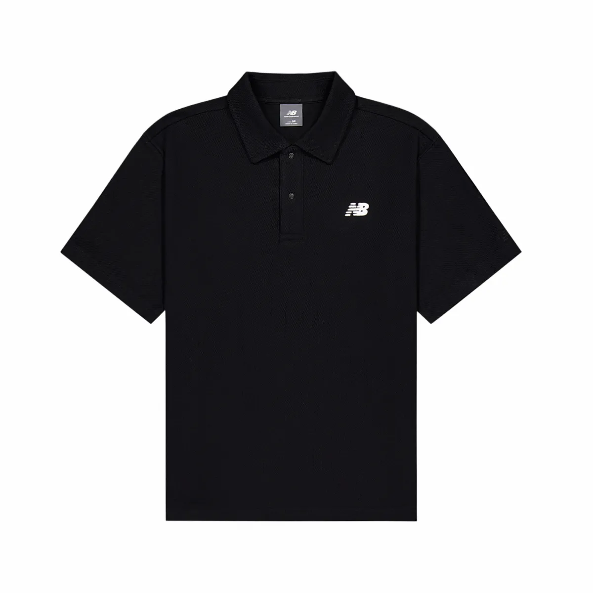 New Balance Polo Shirts Men's Black Lapel Moderate Straight Fit