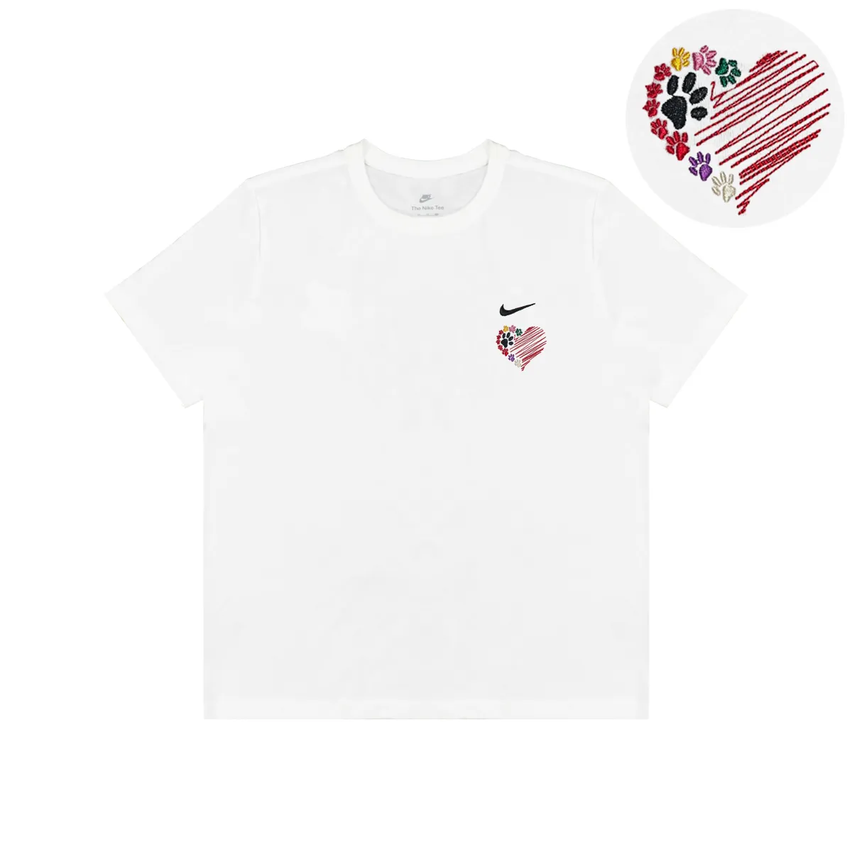 Nike T-Shirts Men's White Crew Neck Moderate Straight Fit