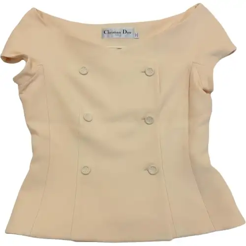 DIOR Jackets Women's Ecru Boat Neck Moderate Other
