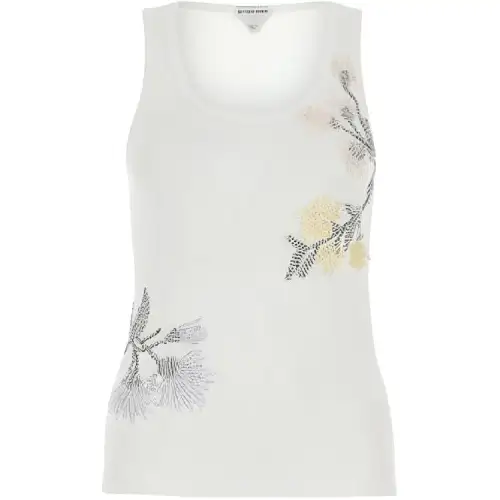 Bottega Veneta Floral Motif Embroidered Tank Top