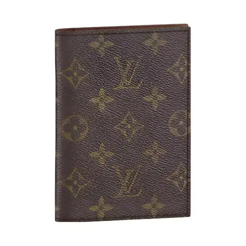 LOUIS VUITTON Coated Canvas Card Holder Passport Holder Men's Brown