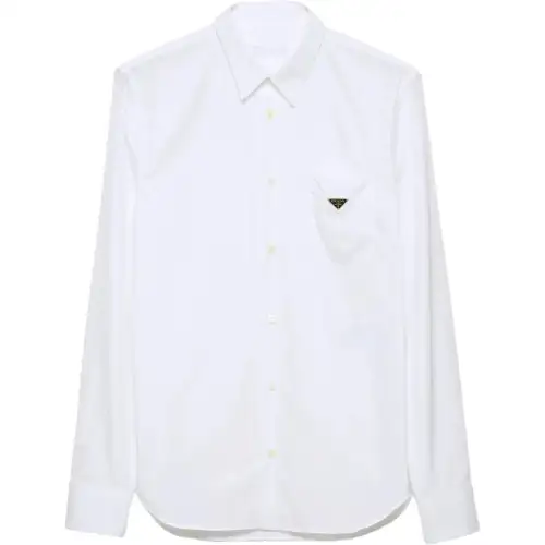 Prada patch-pocket cotton shirt