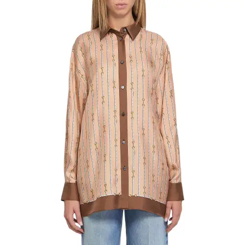 Gucci horsebit stripe silk shirt