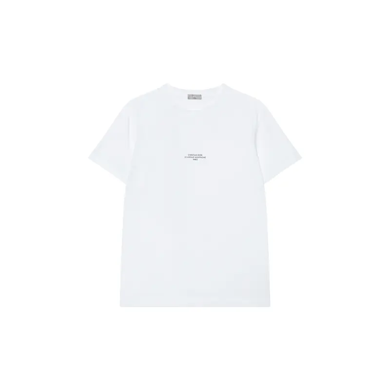 DIOR T Shirts Men's White Crew Neck Moderate Straight Fit