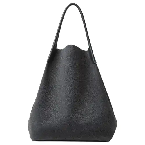 Loro Piana Extra Bale solid color large capacity double base calfskin half moon bag handbag extra large men's teal