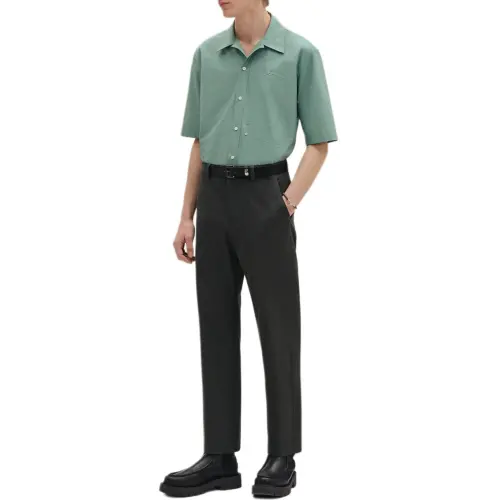 HERMES Casual Pants Men's Chromium Green Moderate Straight Fit Pants