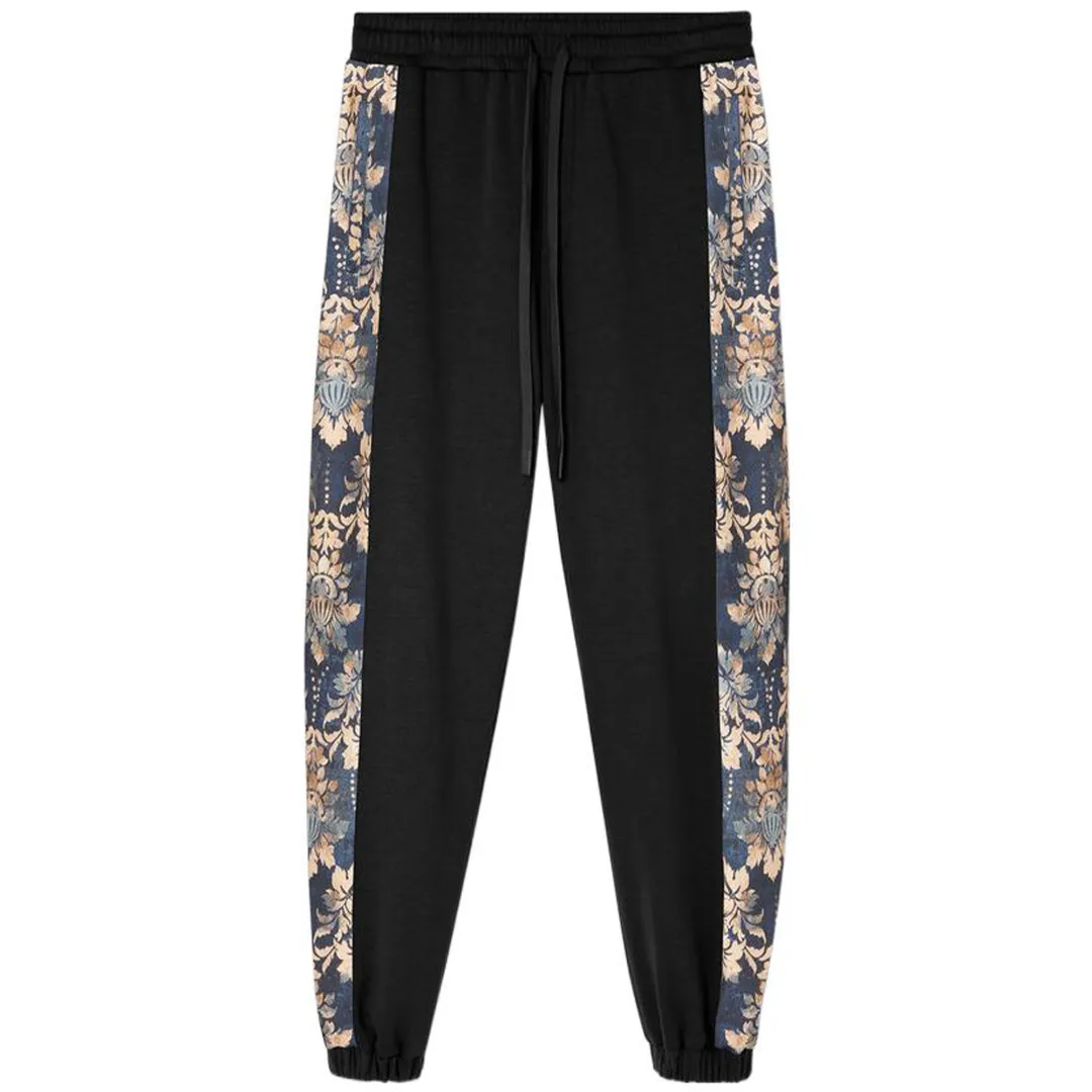 VERSACE JEANS COUTURE Knitted Sweatpants Men's Black Moderate Cuffed Pants