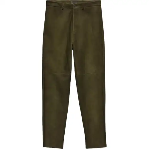 PRADA Leather Pants Men's Forest Green Moderate