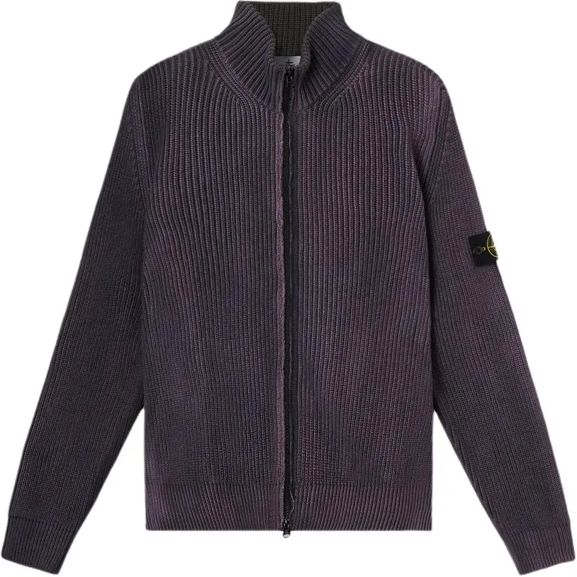 STONE ISLAND Ribbed Zip up Cardigan
