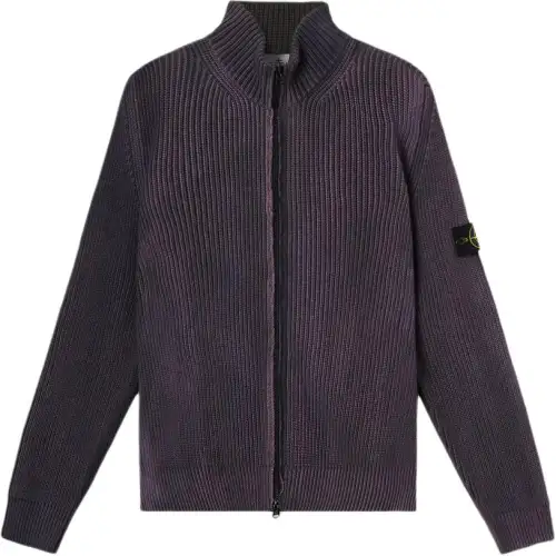STONE ISLAND Ribbed Zip up Cardigan