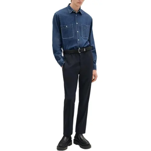HERMES Casual Pants Men's Marine Blue Moderate Slim Fit Pants