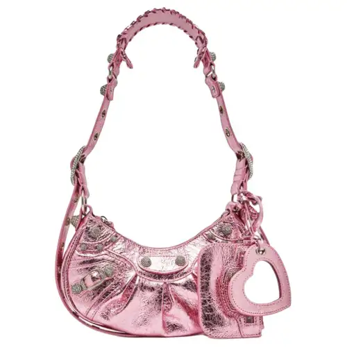 Balenciaga Le Cagole Lambskin Dumpling Bag, Crescent Bag, Crossbody Bag, Shoulder Bag Mini Women's Pink