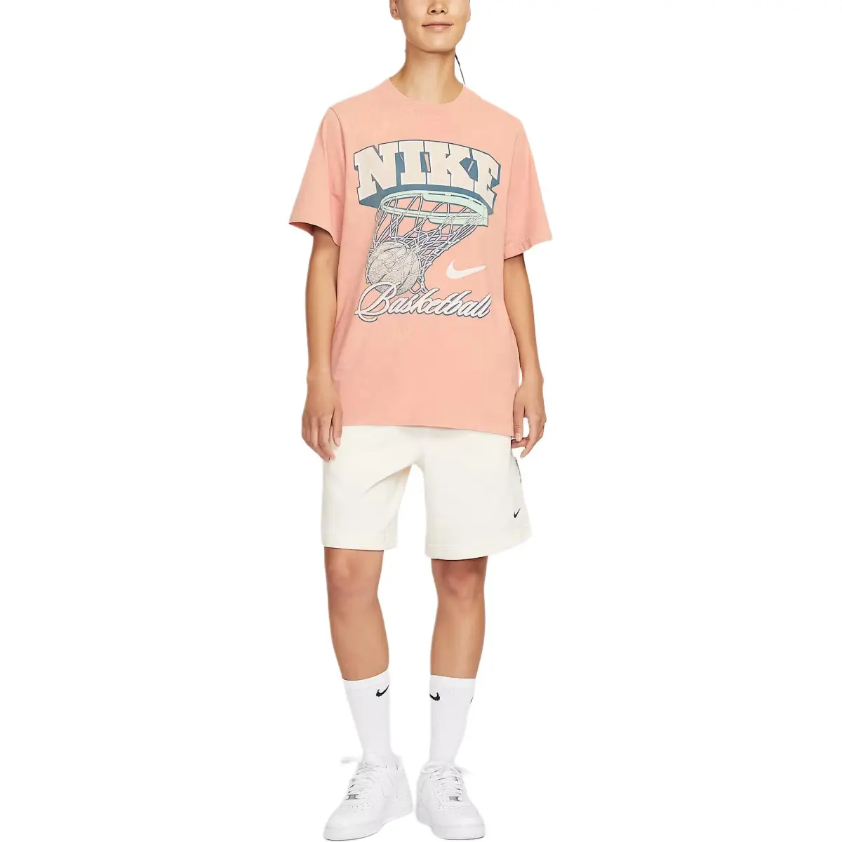 Nike T-Shirts Women's Rose Gold Crew Neck Moderate