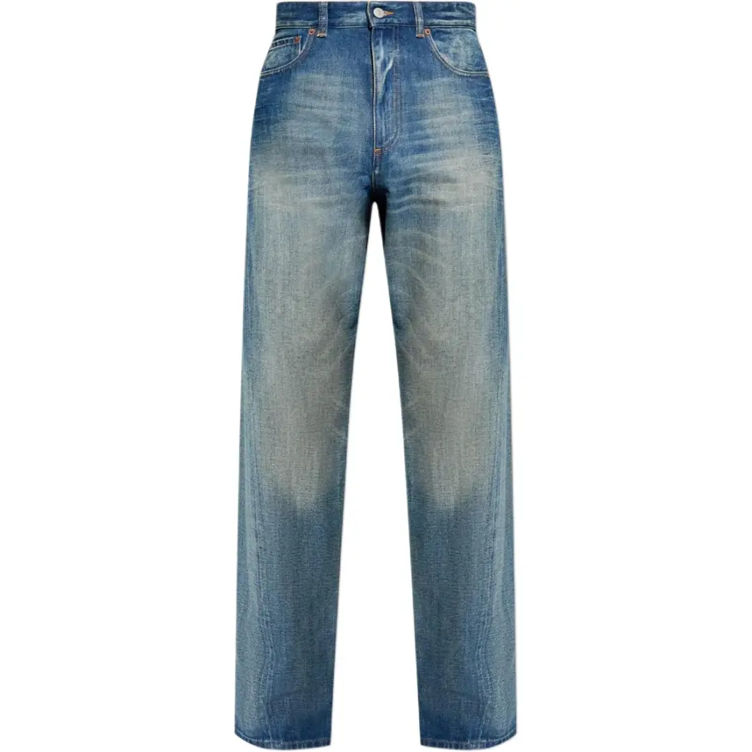 MM6 Maison Margiela Logo Patch Straight Leg Jeans