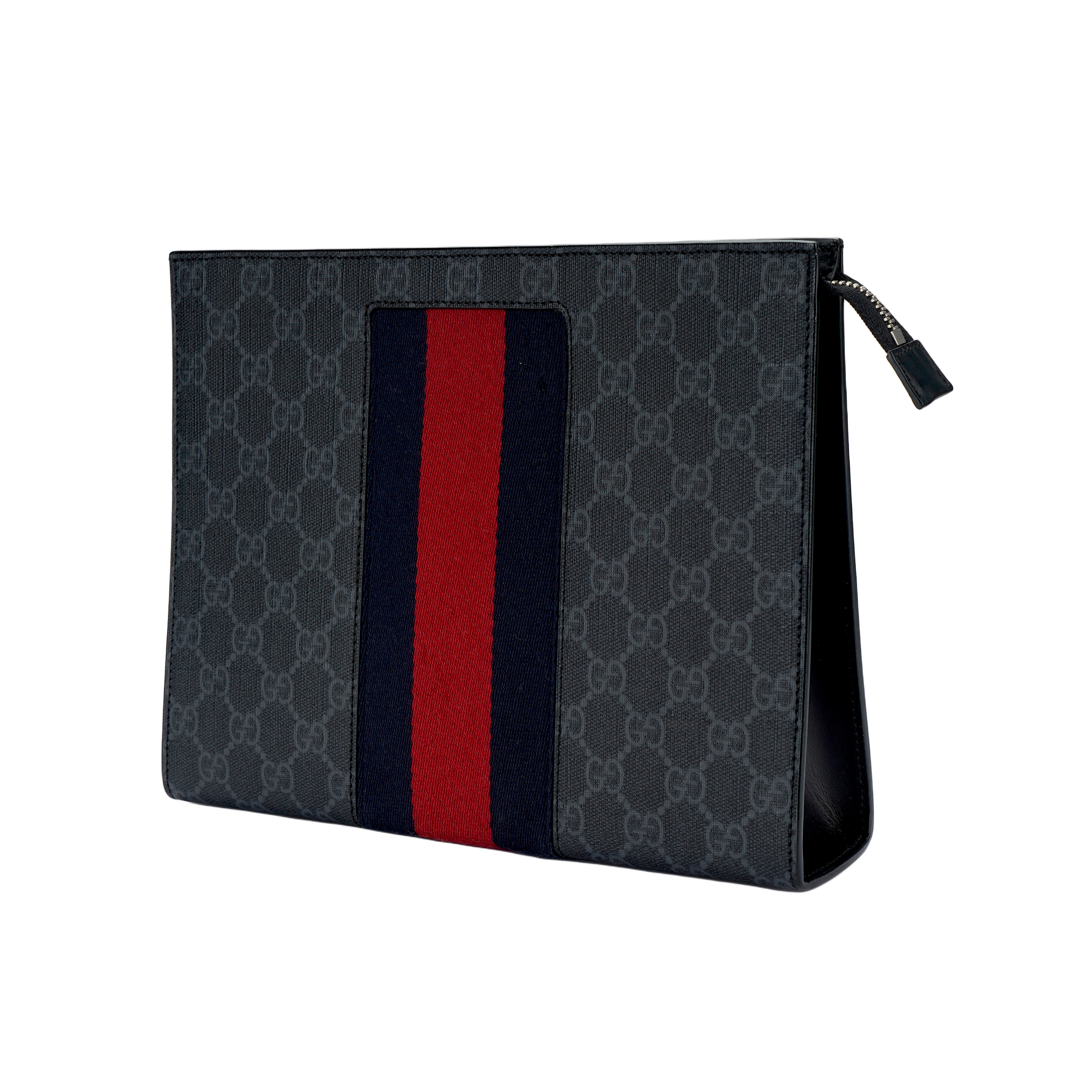 Мужская сумка Gucci Logo (черно-серая) — фото 2