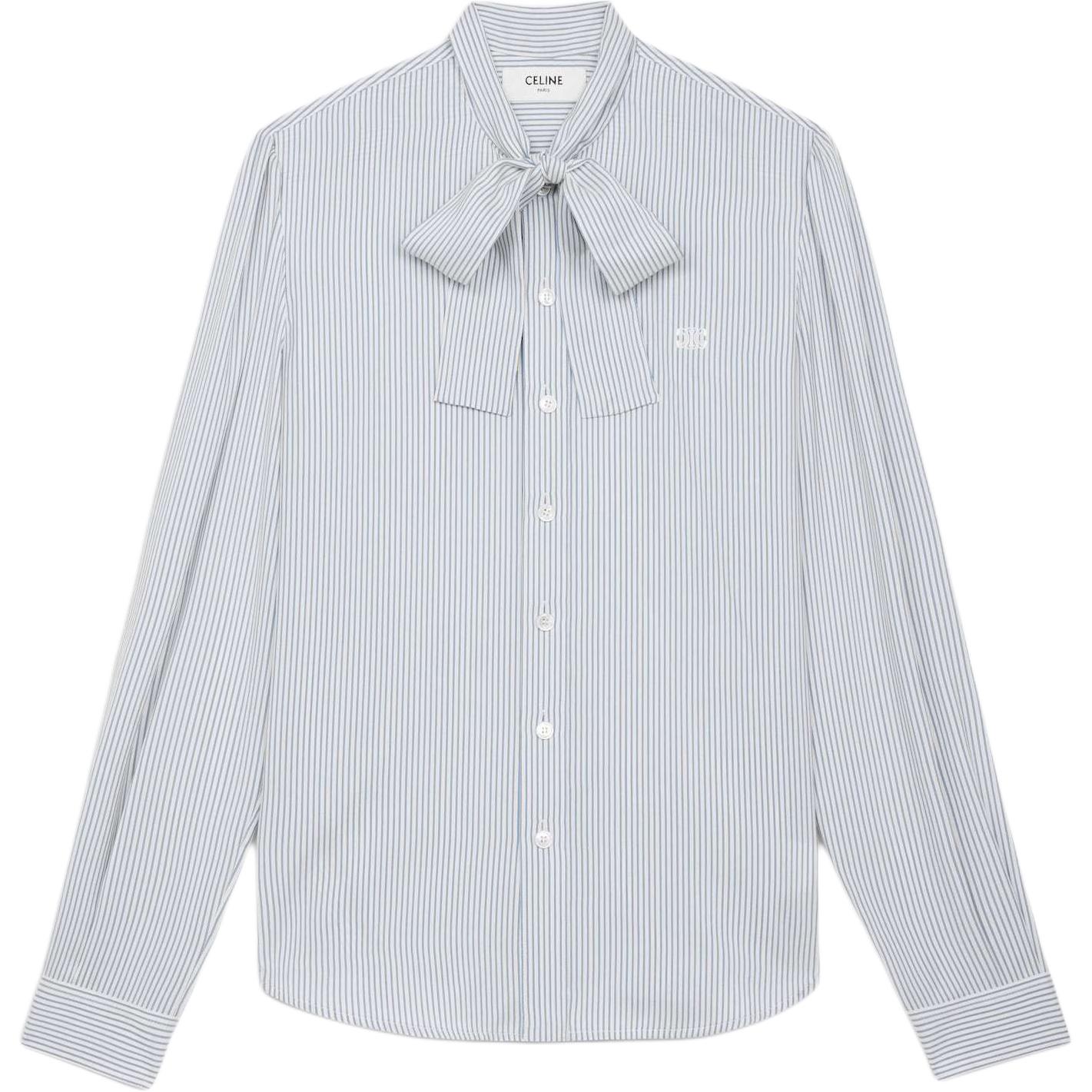 CELINE Shirts Women's Blue With White Lettering Moderate