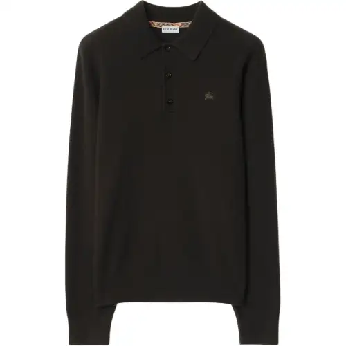 Burberry Long-Sleeved Knitted Polo Shirt