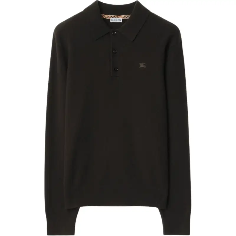 Burberry Long-Sleeved Knitted Polo Shirt