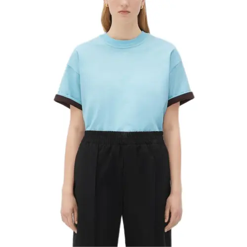 Bottega Veneta T Shirts Women's Blue Crew Neck