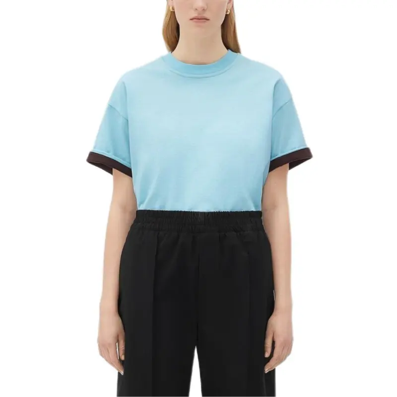 Bottega Veneta T Shirts Women's Blue Crew Neck