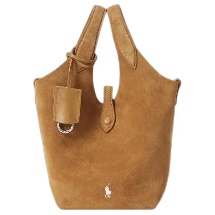 Polo Ralph Lauren Polo Play With Nubuck Suede Handbags Small Women's Caramel