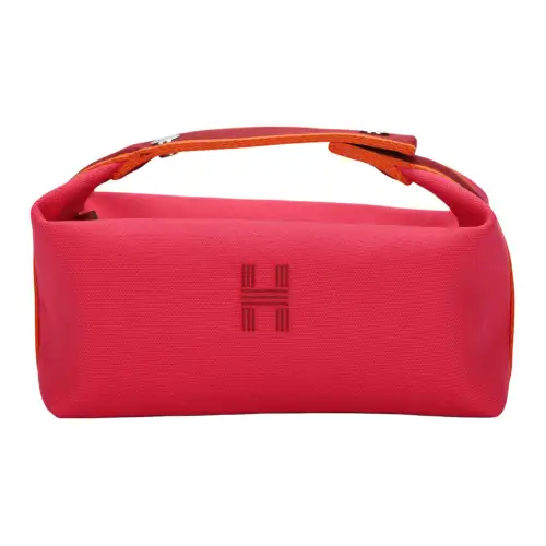HERMES Bride a Brac Palladium plated Metal Canvas Storage Bag, Toiletry Bag Small Women's Furong Multicolor