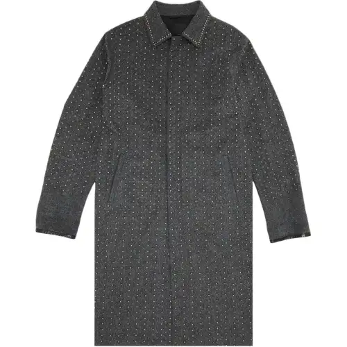 PRADA Trench Coats Men's Gray Lapel Moderate Other